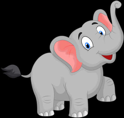 Happy Cartoon Elephant PNG