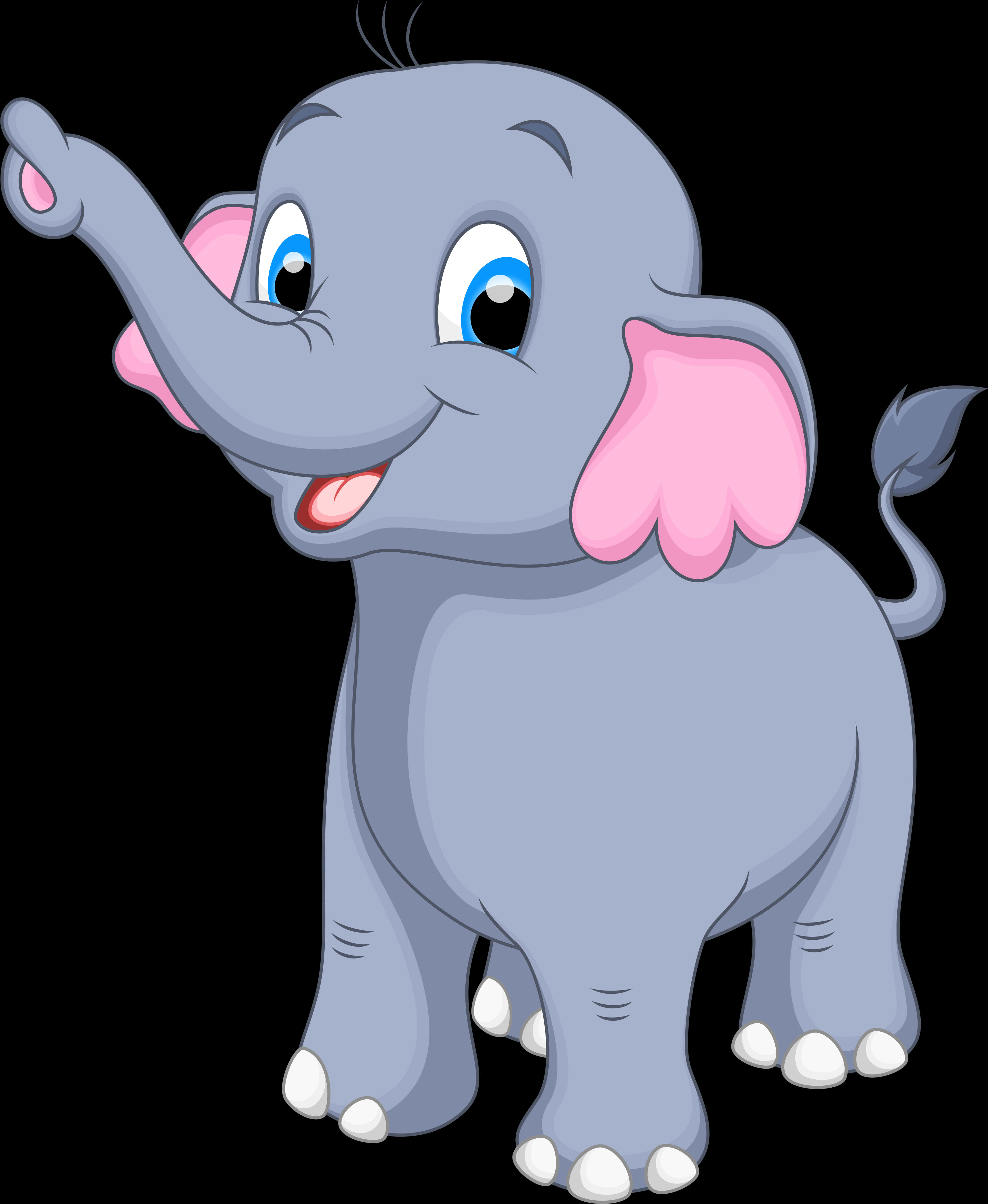 Happy Cartoon Elephant PNG