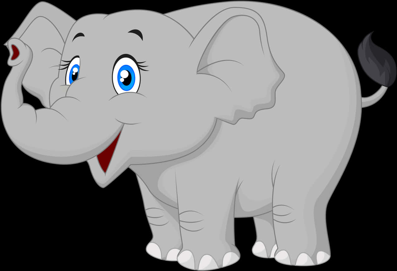 Happy Cartoon Elephant PNG