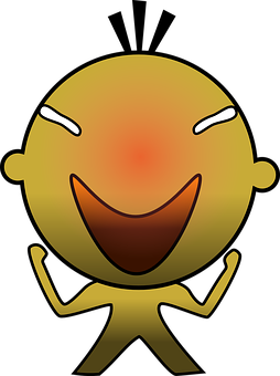 Happy Cartoon Figure Black Background PNG