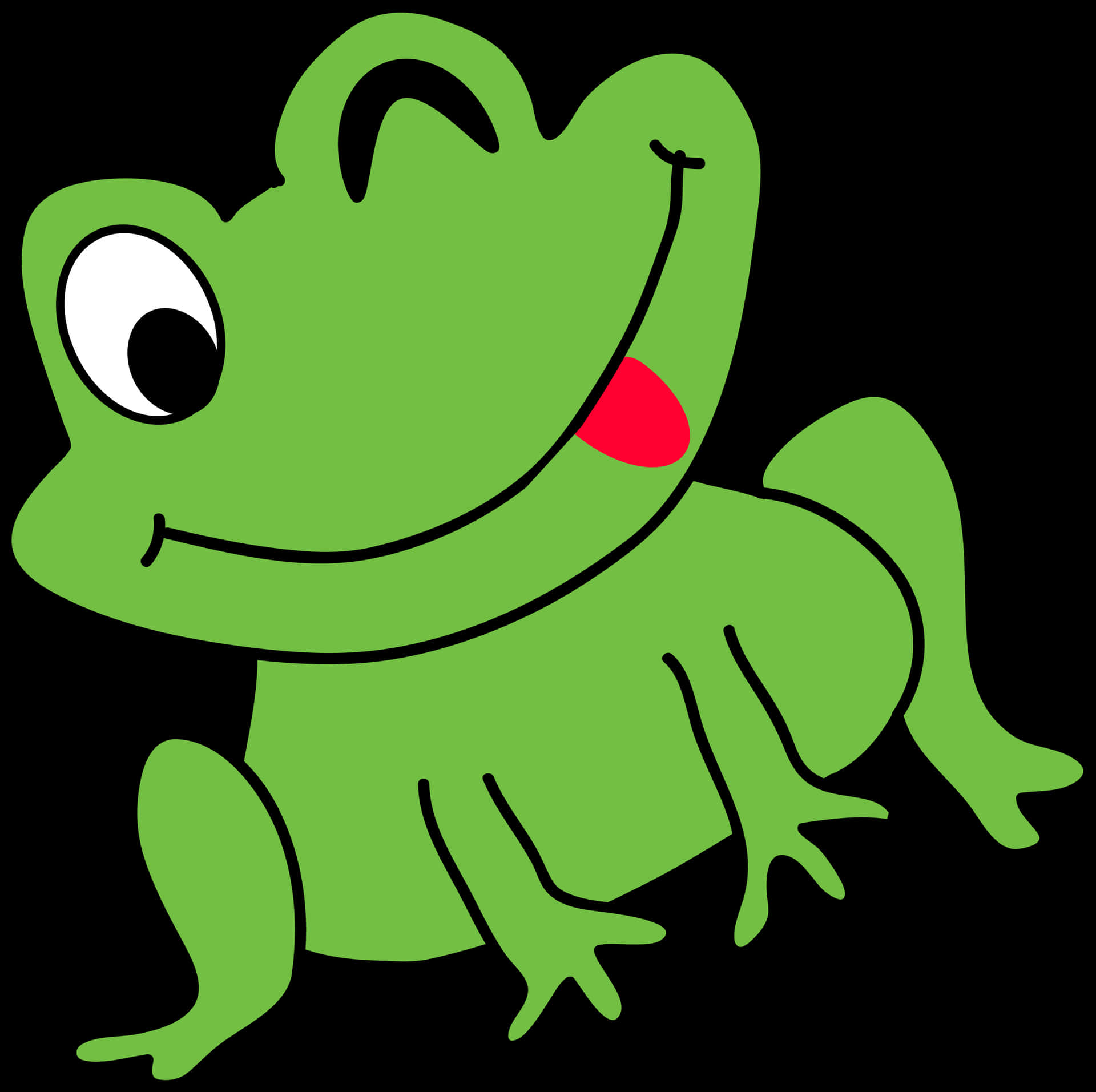 Happy Cartoon Frog PNG