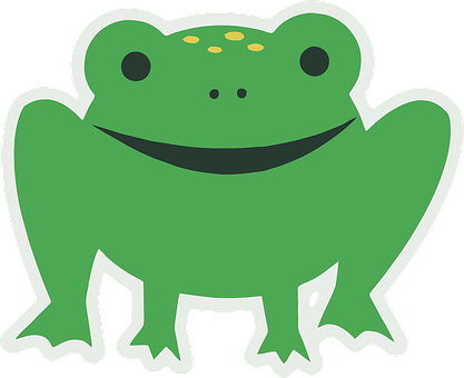 Happy Cartoon Frog Sticker PNG