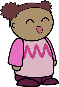 Happy Cartoon Girl Character PNG