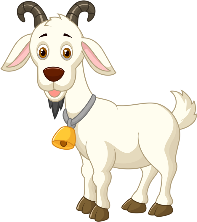 Happy Cartoon Goat PNG