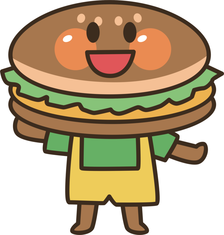 Happy Cartoon Hamburger Character PNG