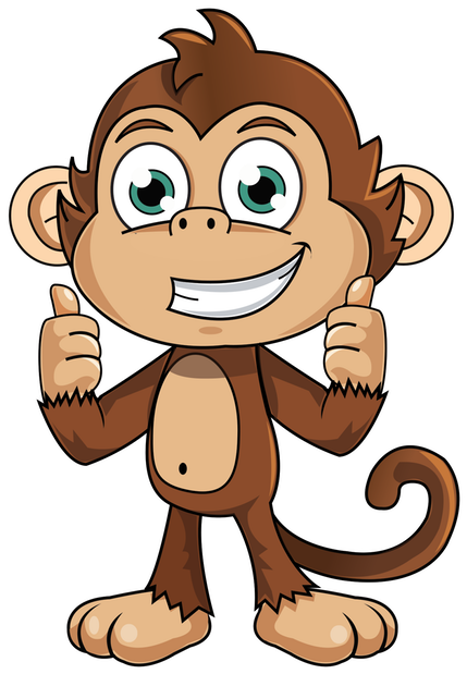 Happy Cartoon Monkey Sticker.png PNG