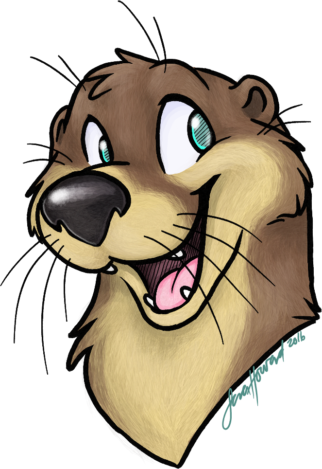 Happy Cartoon Otter Illustration PNG