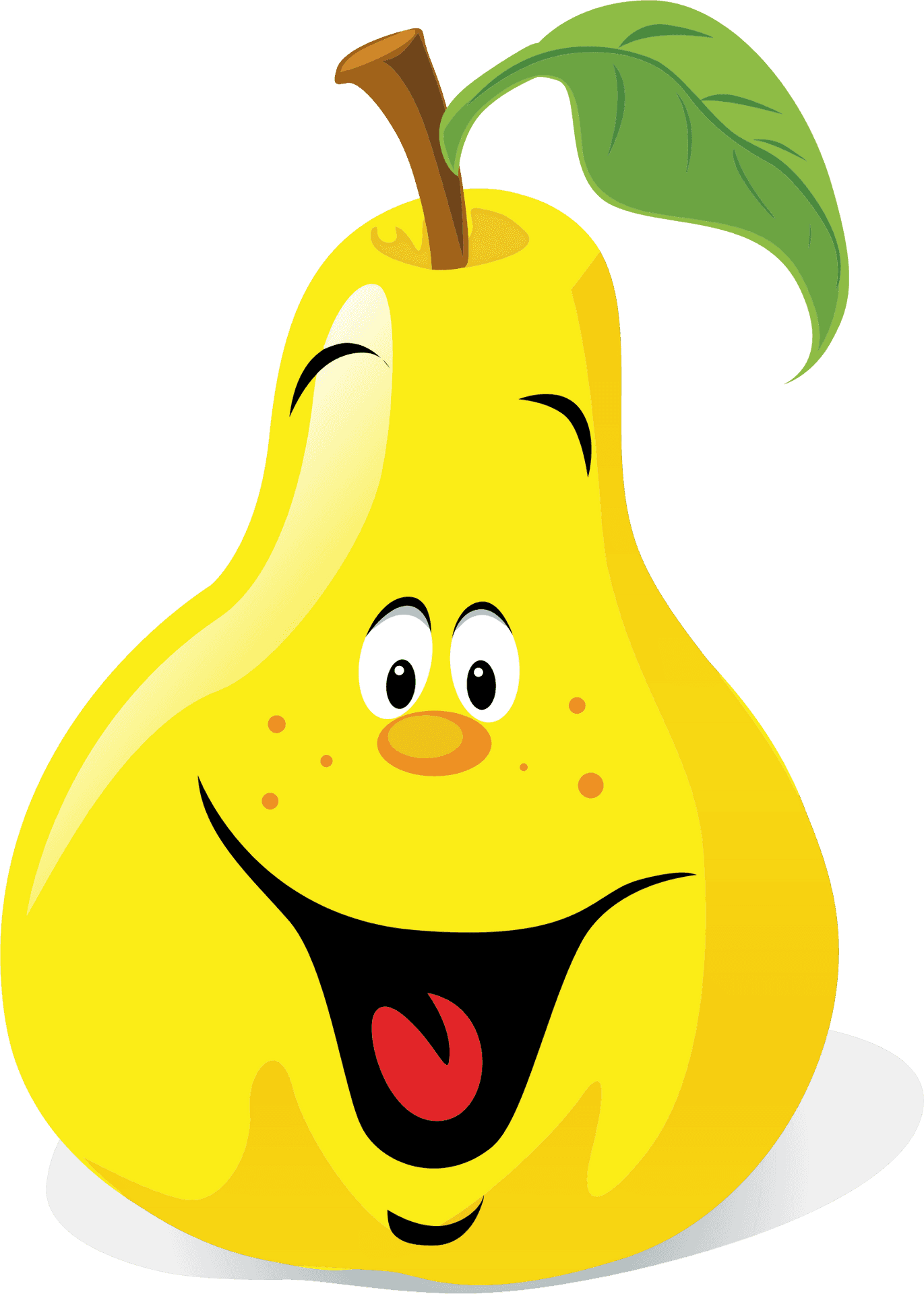 Happy Cartoon Pear Character PNG
