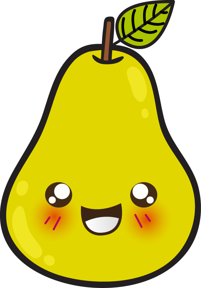 Happy Cartoon Pear Graphic PNG
