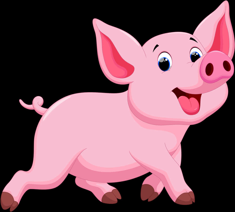 Happy Cartoon Pig PNG