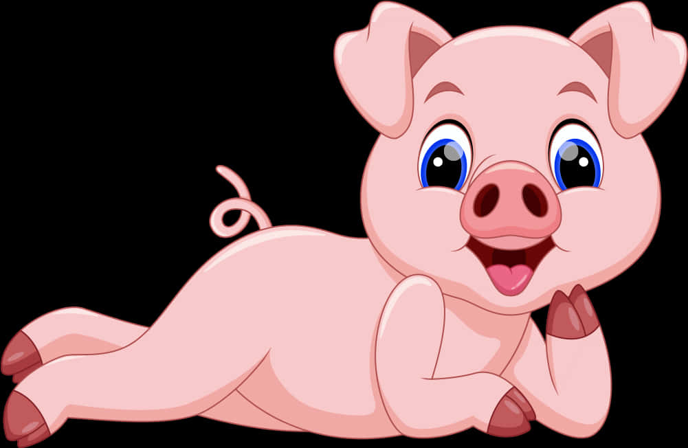 Happy Cartoon Pig PNG
