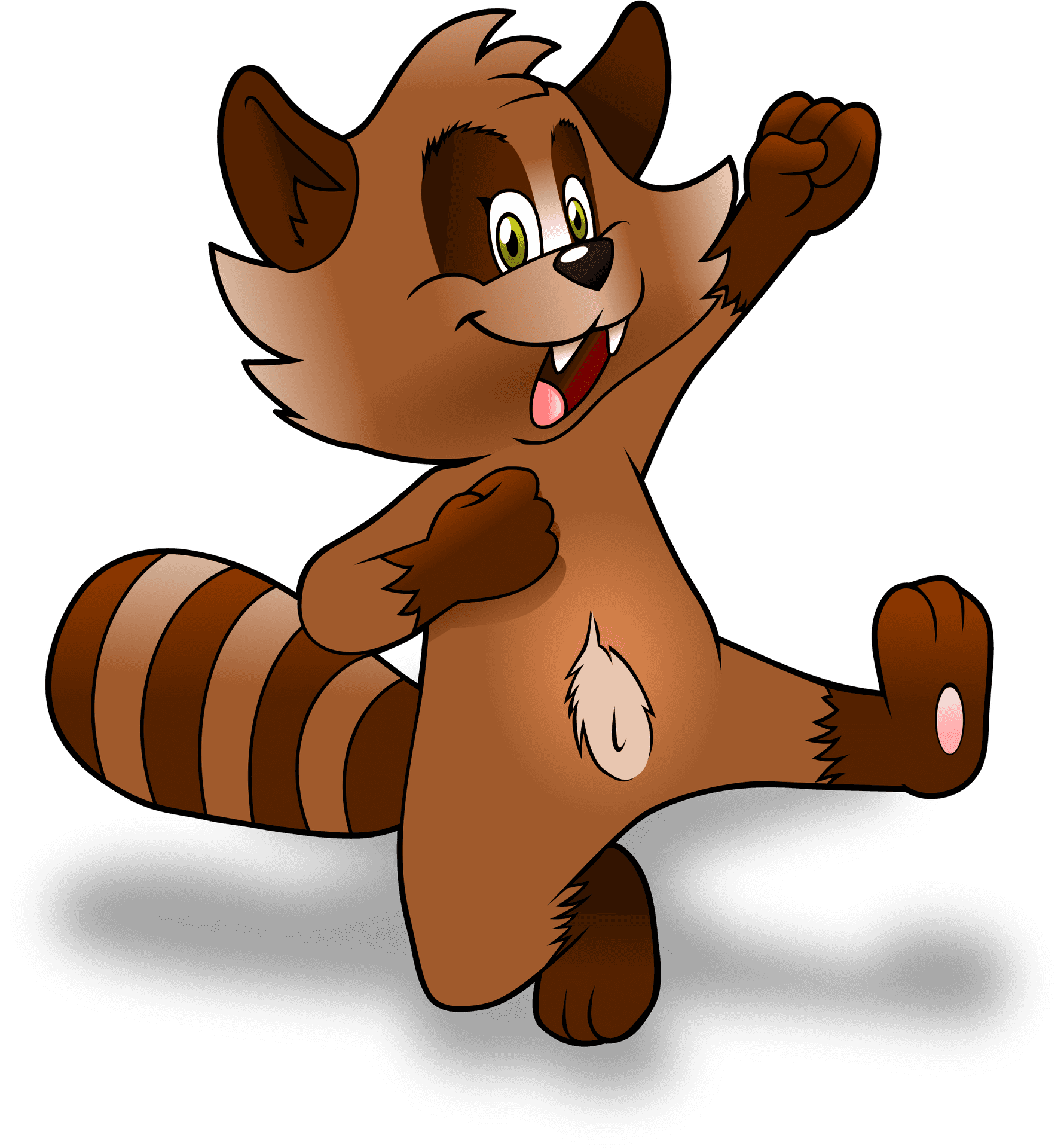 Happy Cartoon Raccoon Dancing PNG