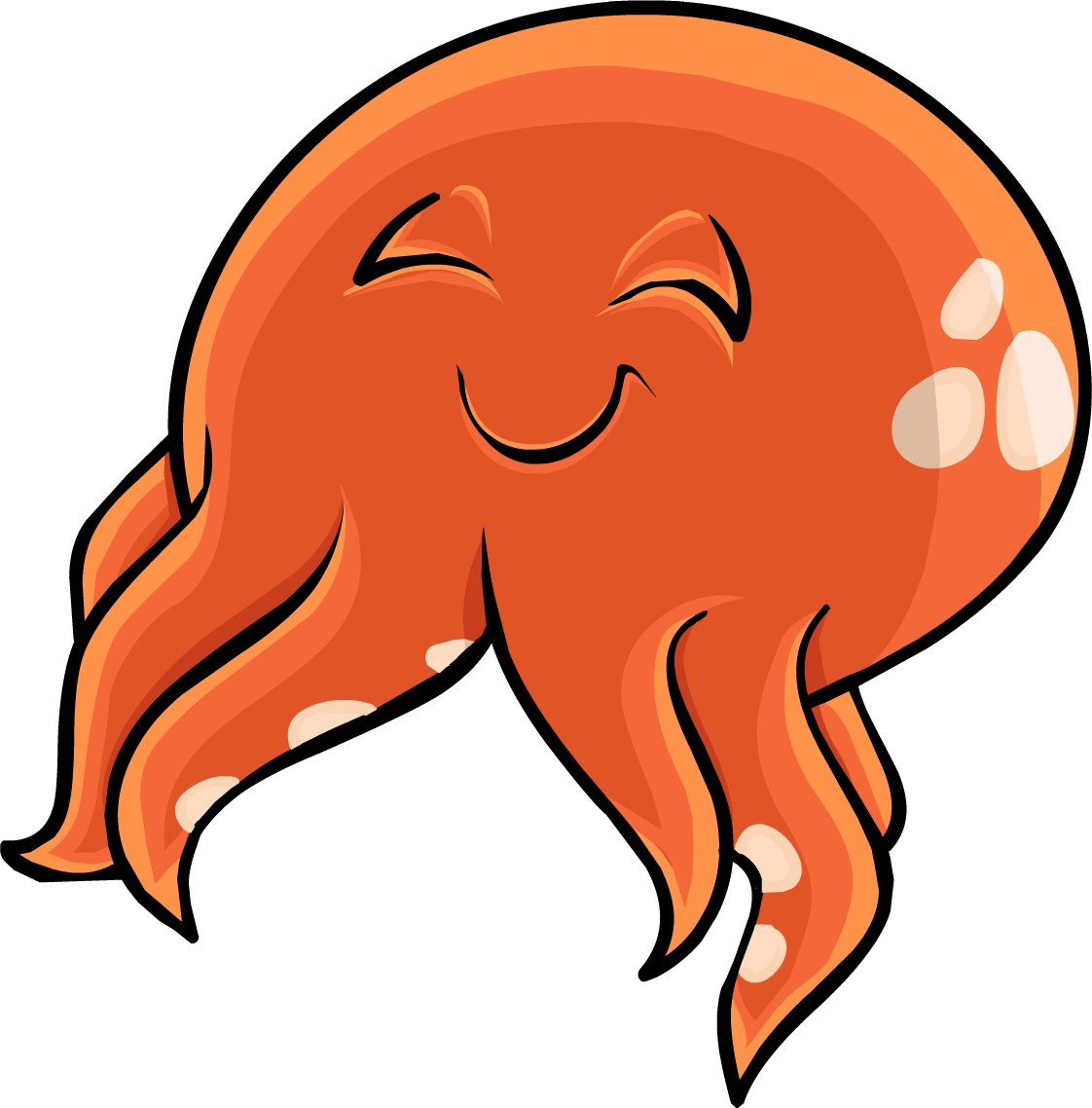 Happy Cartoon Squid PNG