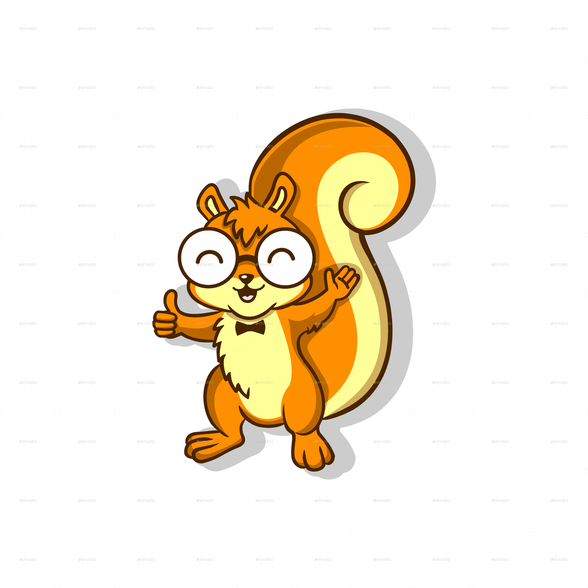 Happy Cartoon Squirrel Thumbs Up PNG
