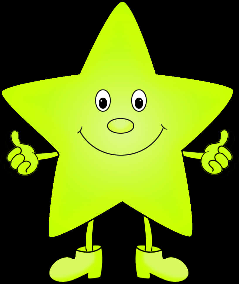 Happy Cartoon Star Character PNG