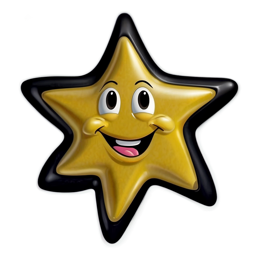 Happy Cartoon Star Png 06132024 PNG