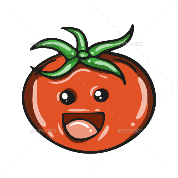 Happy Cartoon Tomato Character PNG