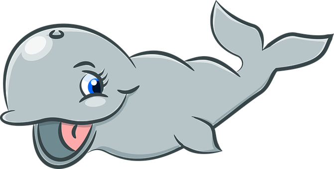 Happy Cartoon Whale PNG