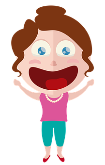 Happy Cartoon Woman Illustration PNG