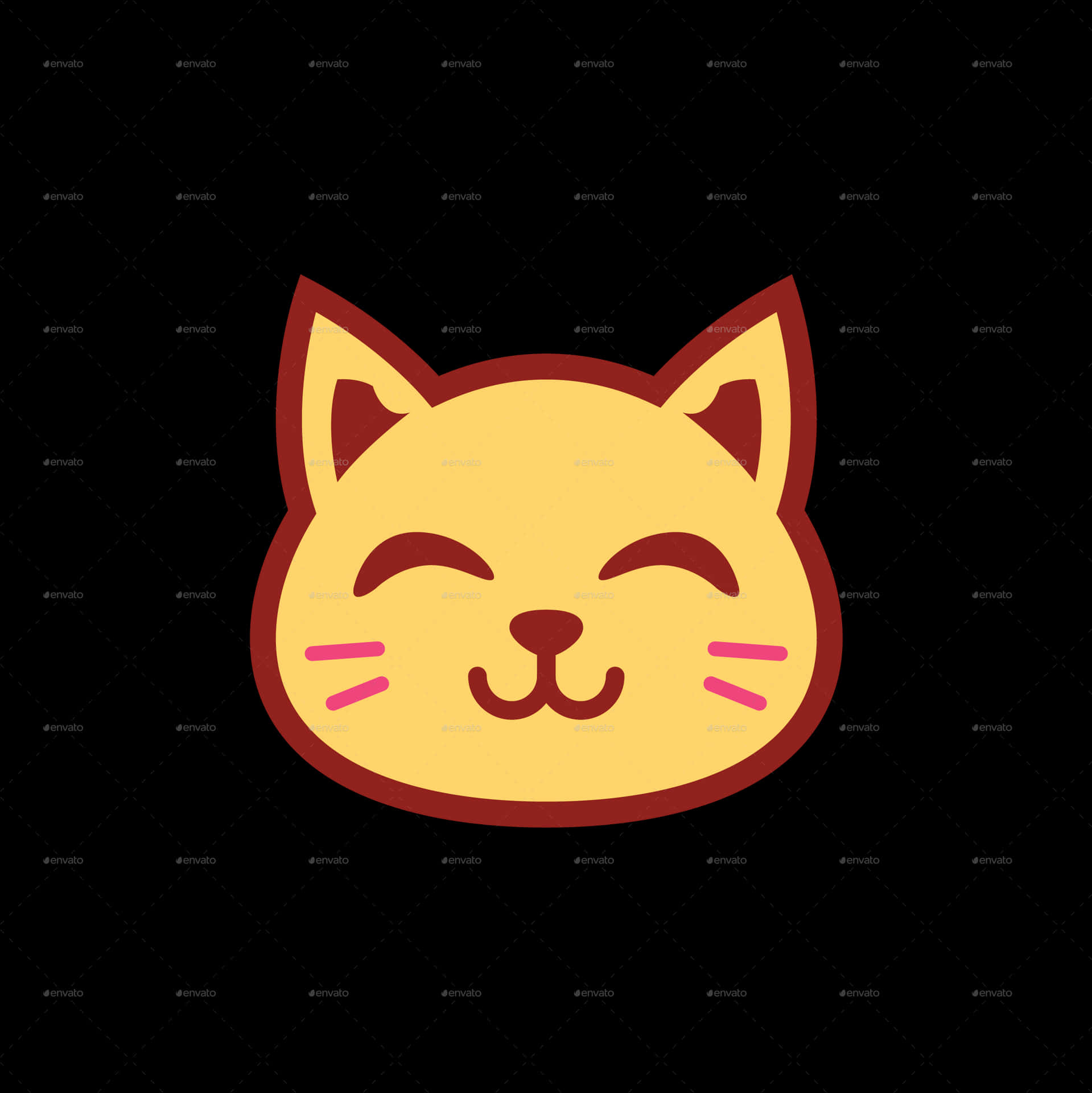 Happy Cat Emoji Illustration PNG