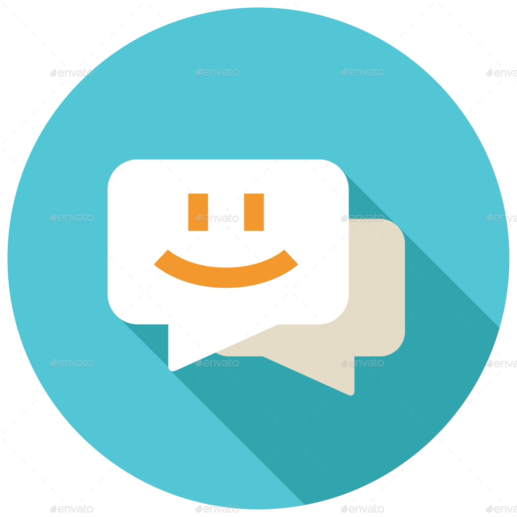 Happy Chat Bubble Icon PNG