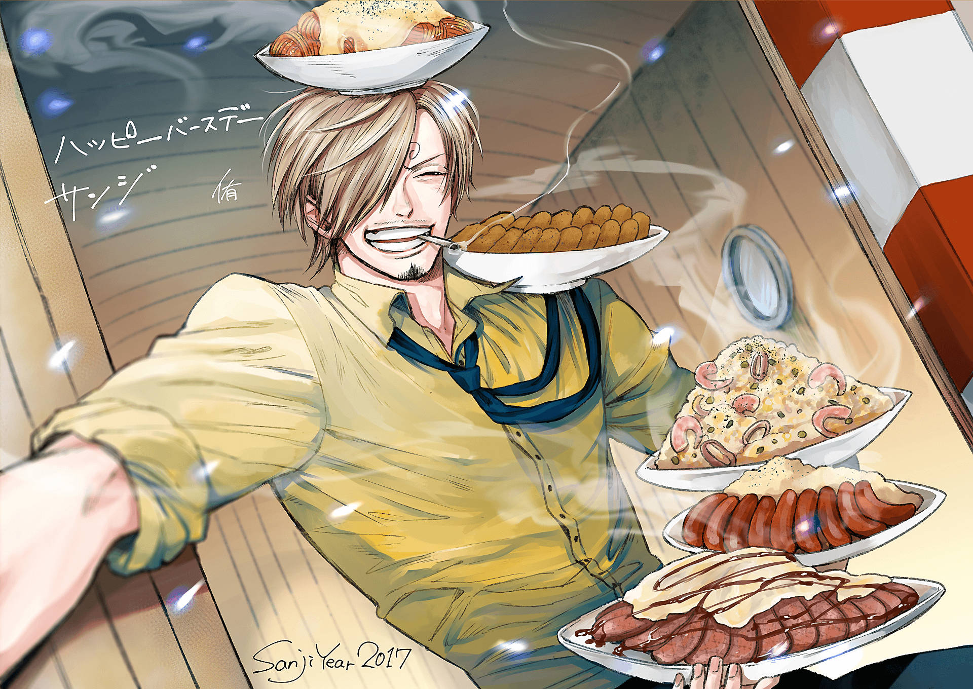 Sanji the Happy Chef Wallpaper