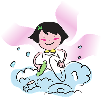 Happy Child With Cape Illustration PNG