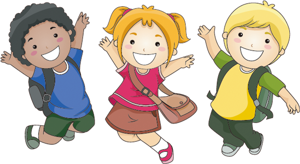 Happy Children Jumping Illustration PNG
