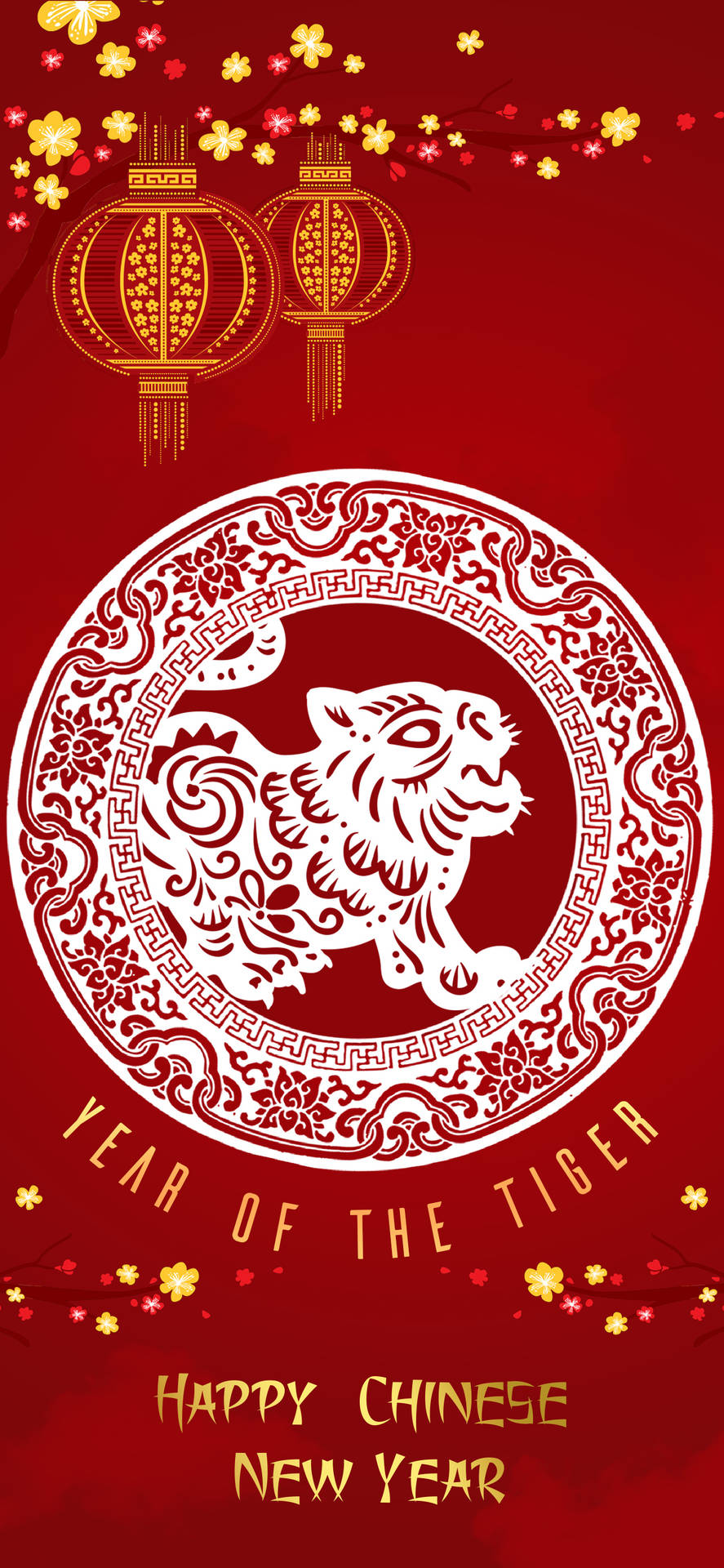 Happy Chinese New Year Tiger Art Wallpaper