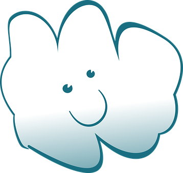 Happy Cloud Character PNG