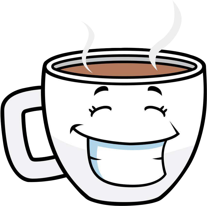 Happy Coffee Cup Cartoon PNG