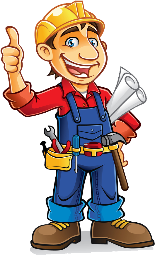 Happy Construction Worker Cartoon PNG
