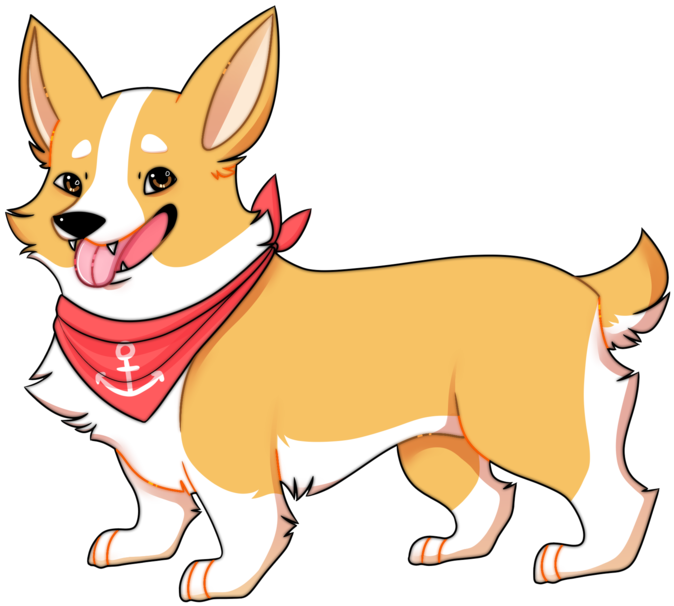 Happy Corgi With Bandana PNG