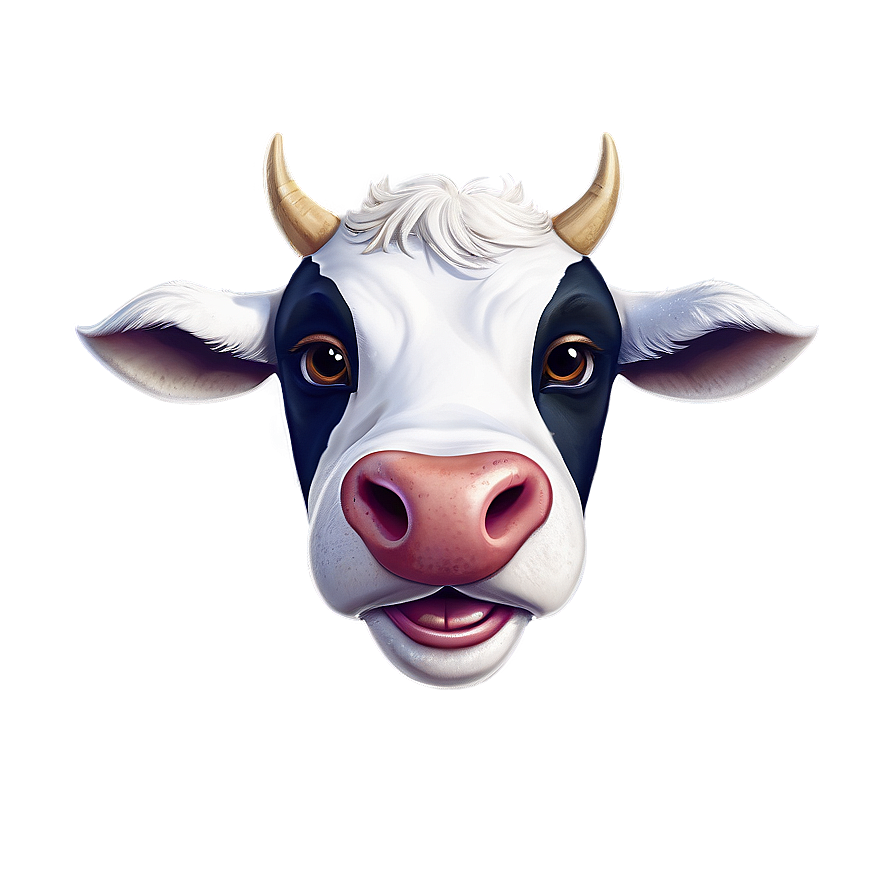 Happy Cow Head Png 06212024 PNG