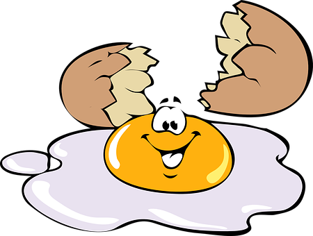 Happy Cracked Egg Cartoon PNG