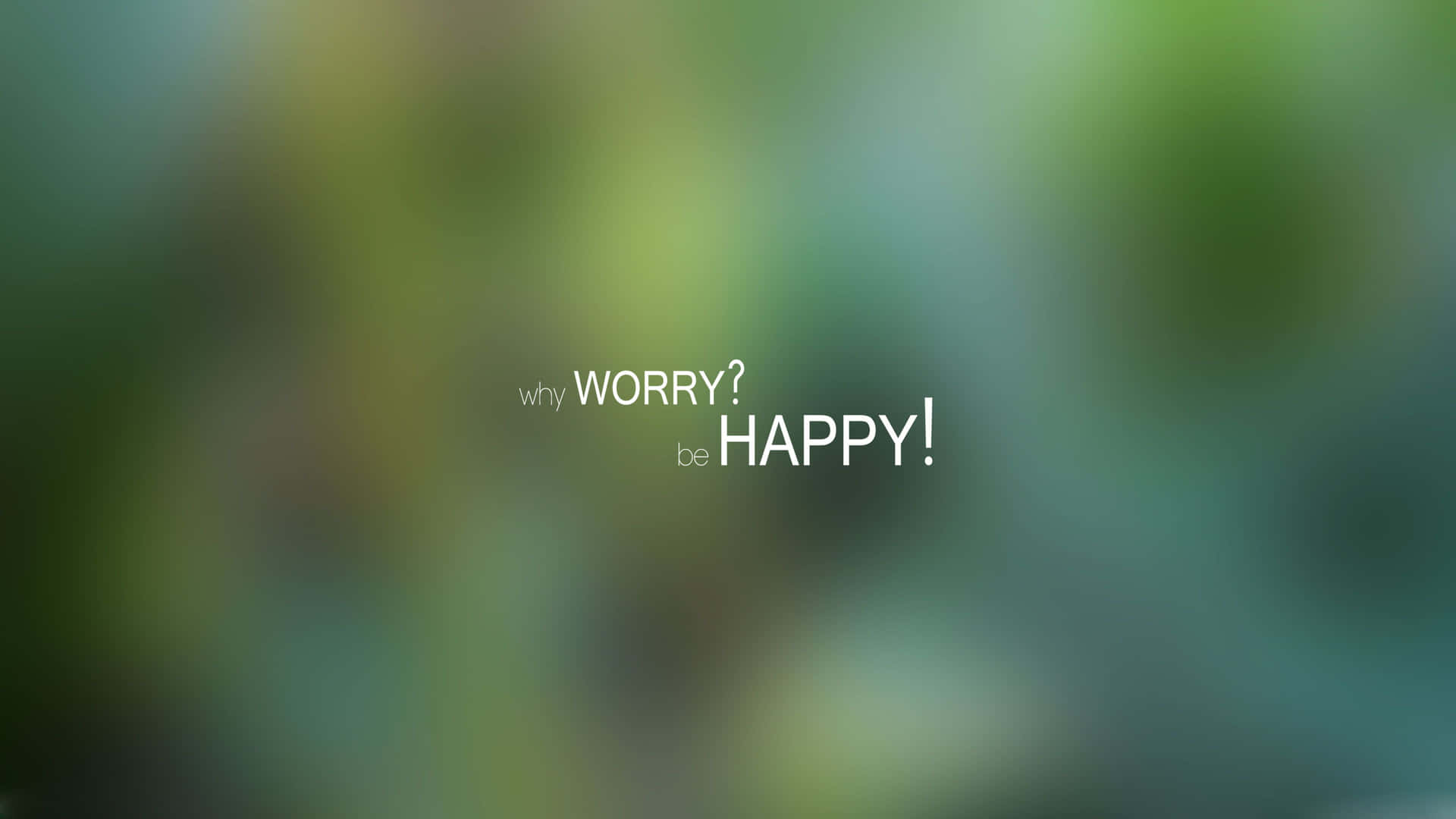 a blurry background with the words worry happy Wallpaper