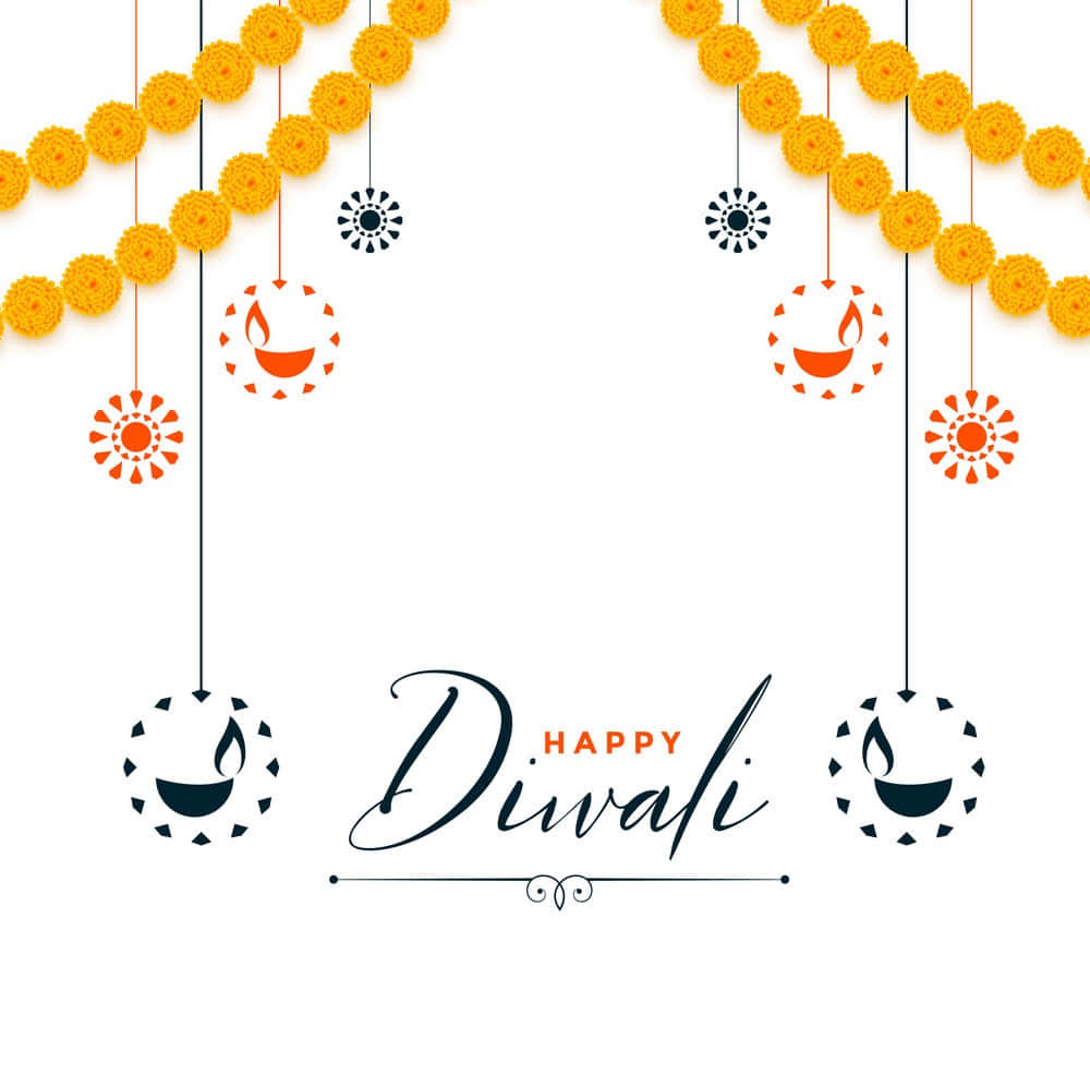Happy Diwali Background With Colorful Decorations