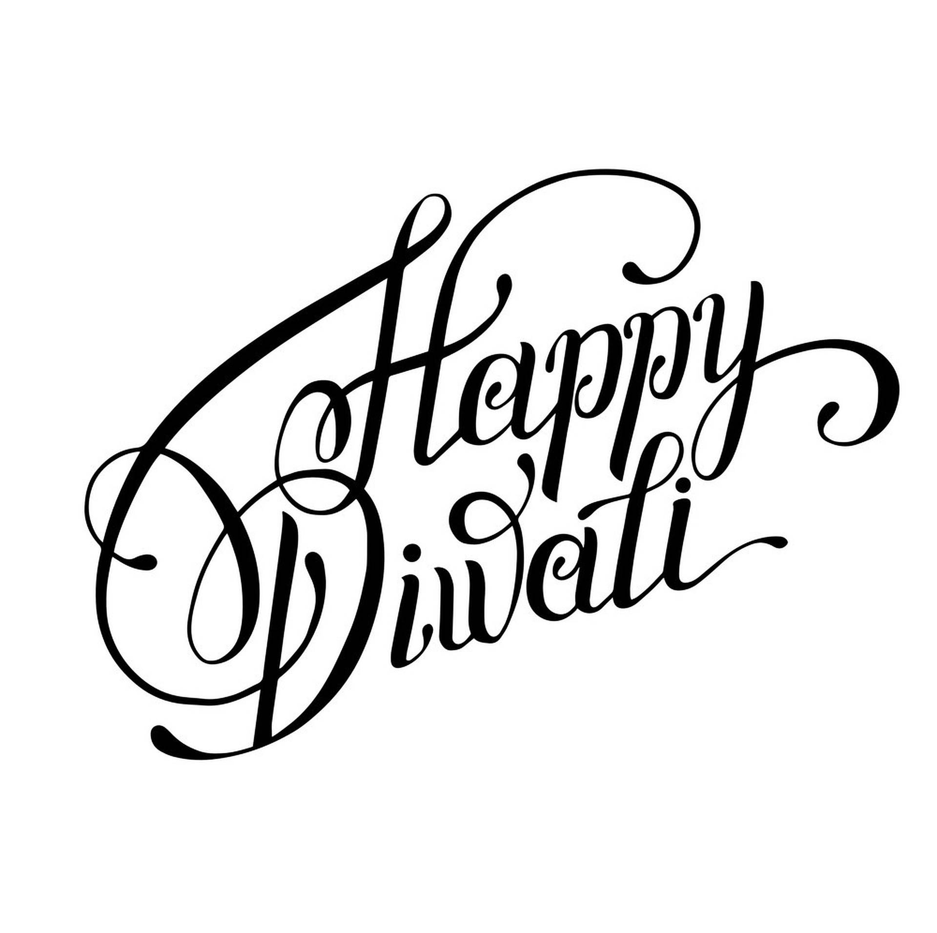 Happy Diwali Black Lettering Background