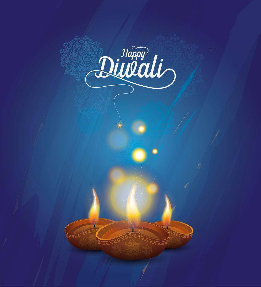 Happy Diwali Brown Candles Wallpaper