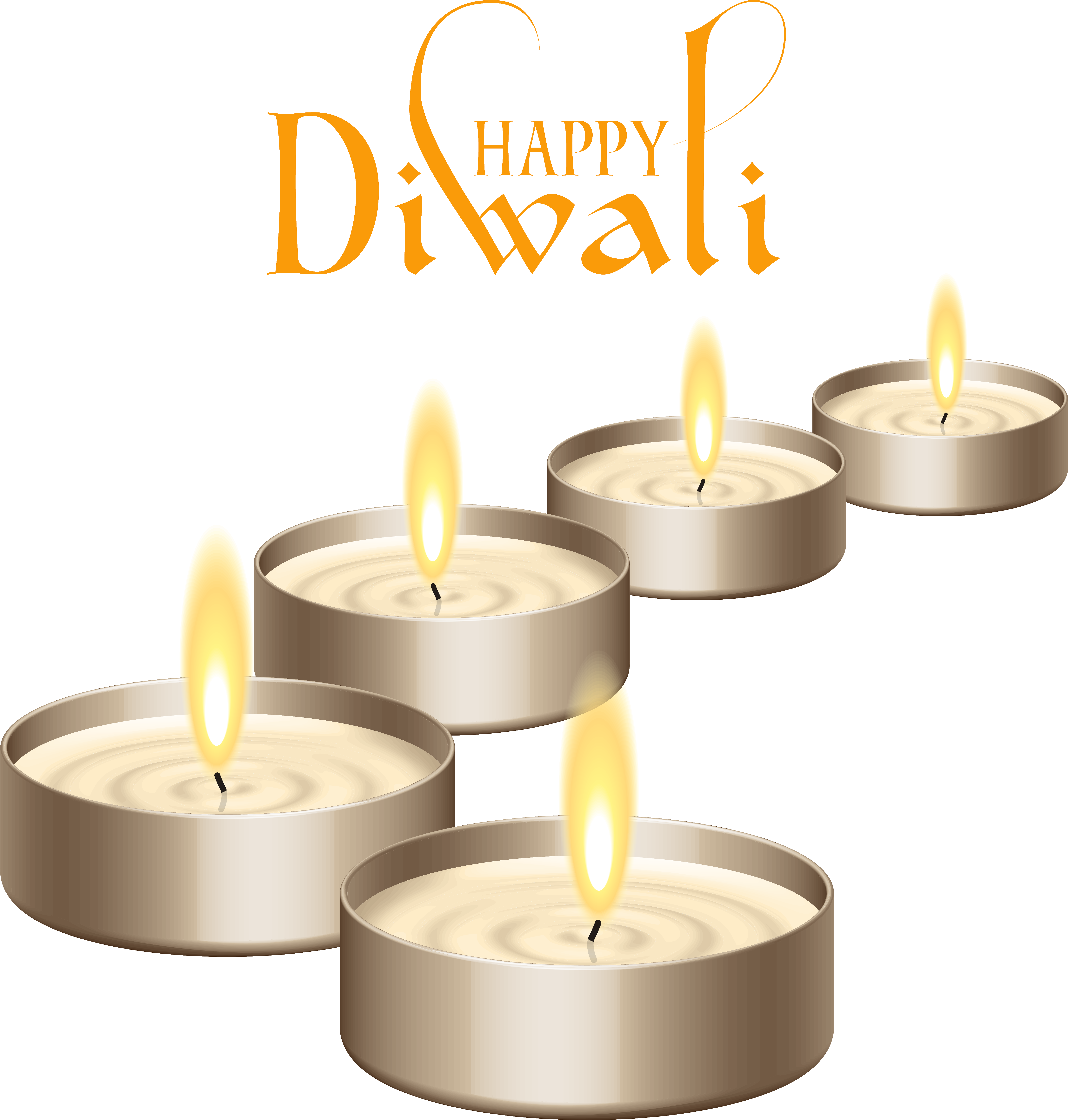 Happy Diwali Celebration Candles PNG