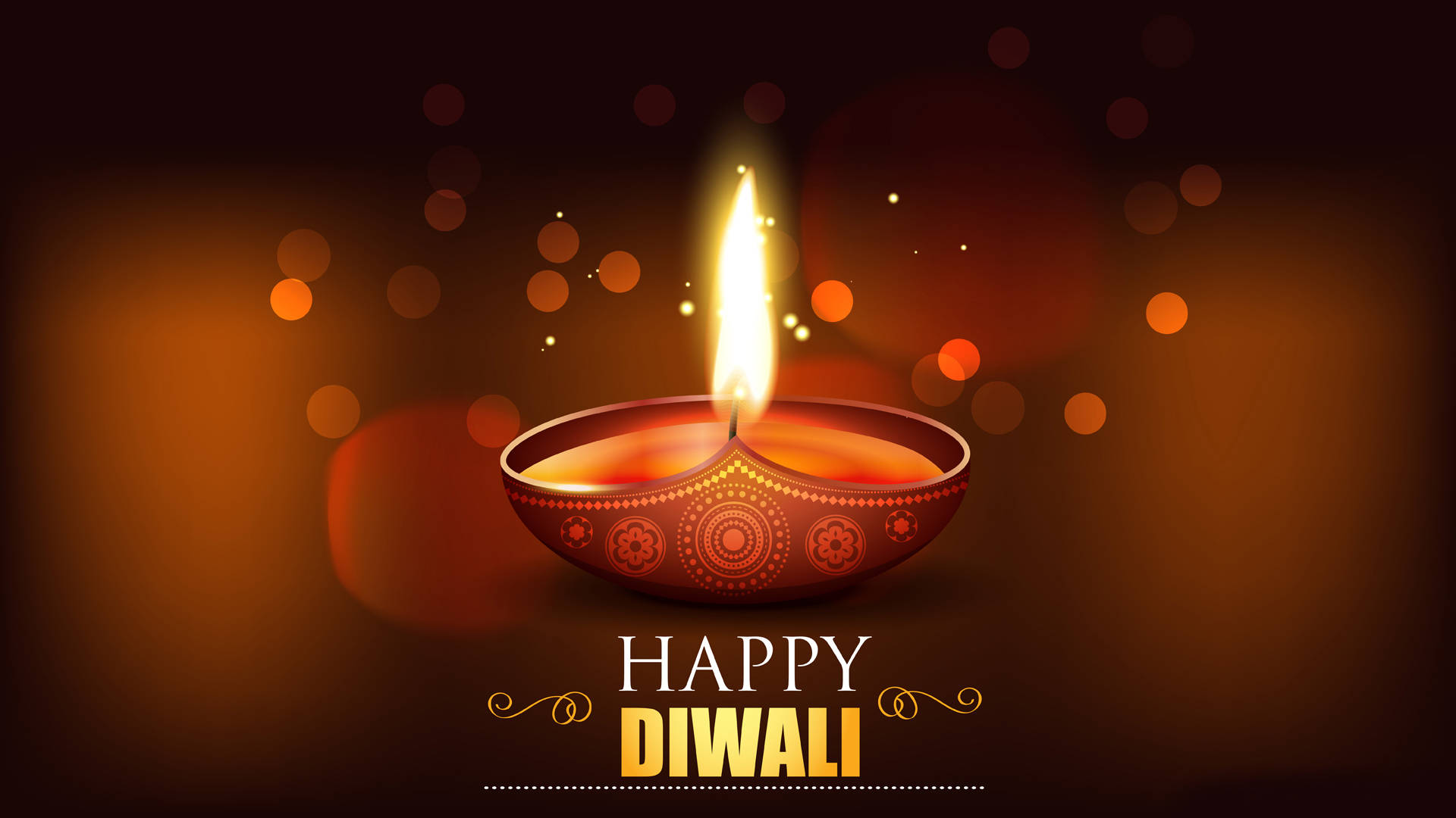 Glædelig Diwali Diyas Lamper Tapet. Wallpaper
