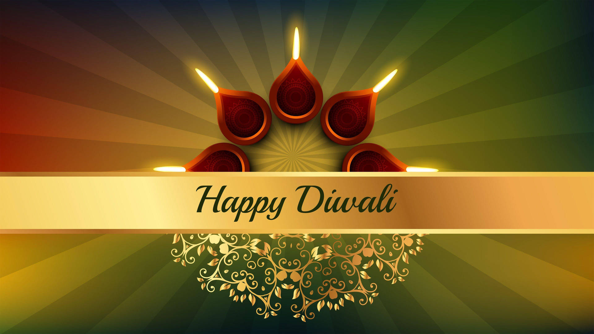 Happy Diwali Festive Lantern Wallpaper