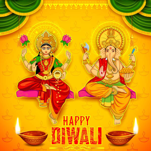 Happy Diwali Ganesh Lakshmi Background