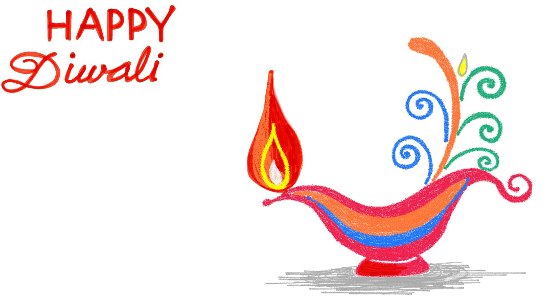Happy Diwali Greetingwith Decorative Diya PNG