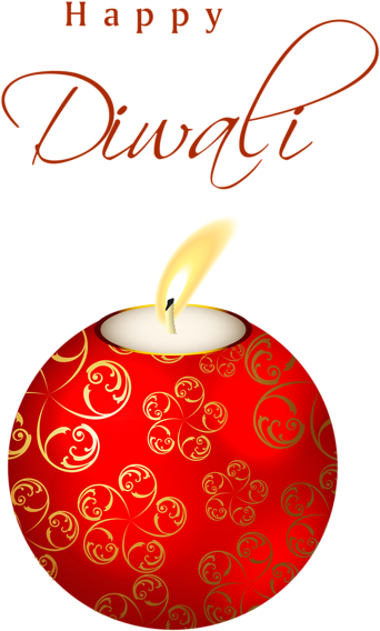Happy Diwali Greetingwith Diya PNG