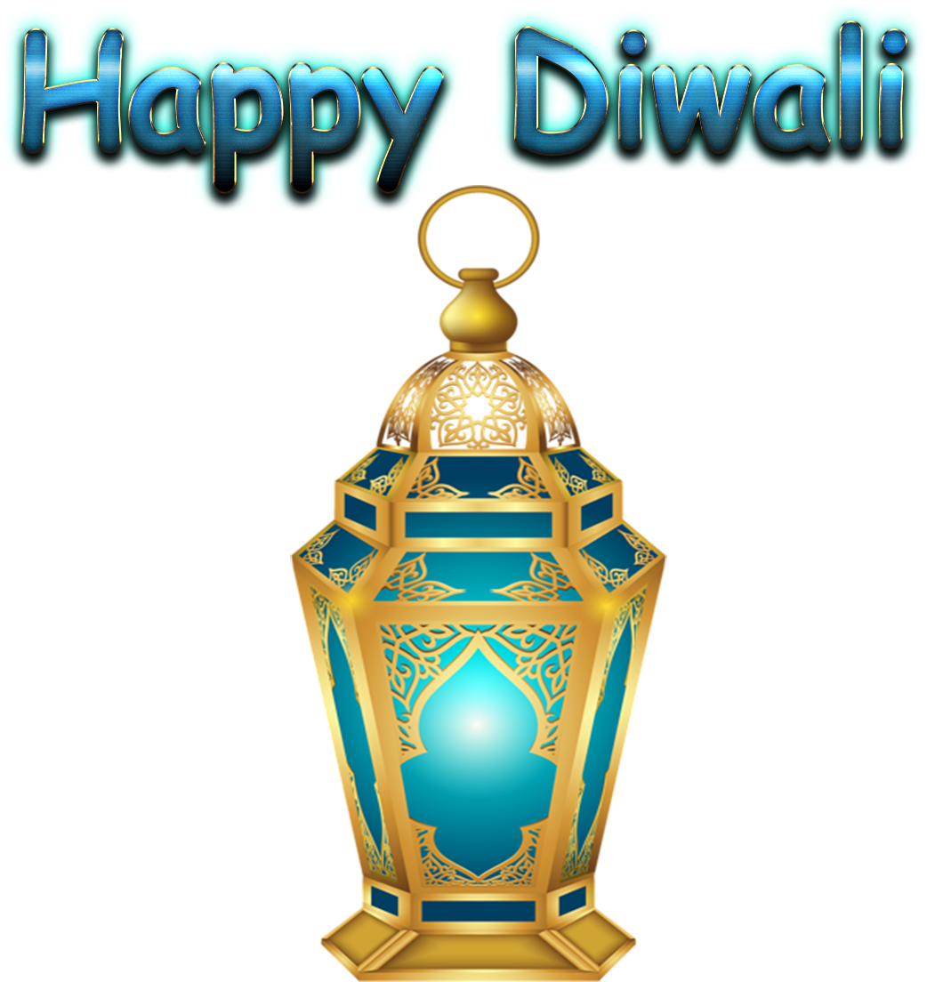 Happy Diwali Lantern Celebration PNG