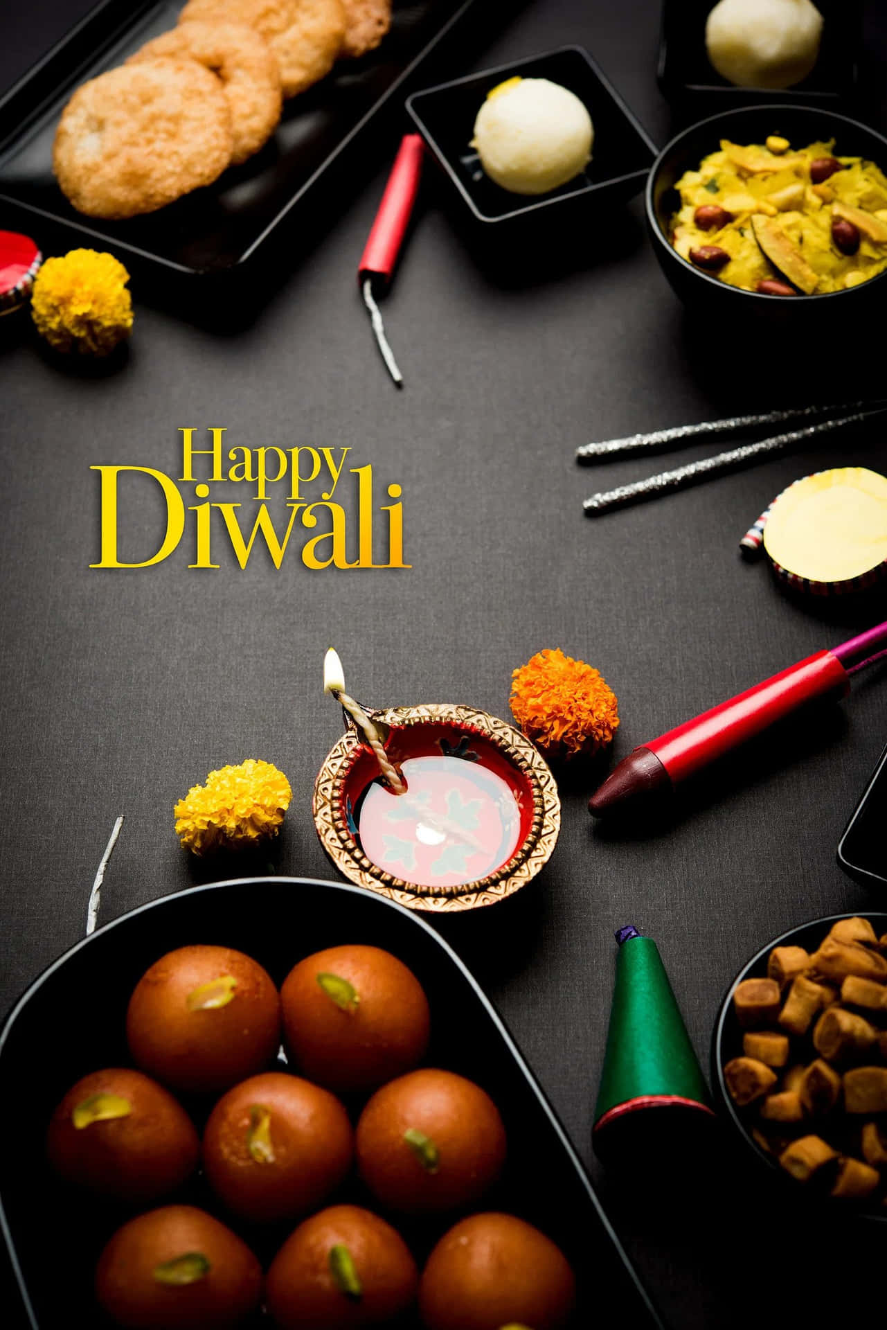 Önskardig Glädje Och Lycka På Den Festliga Anledningen Av Diwali.