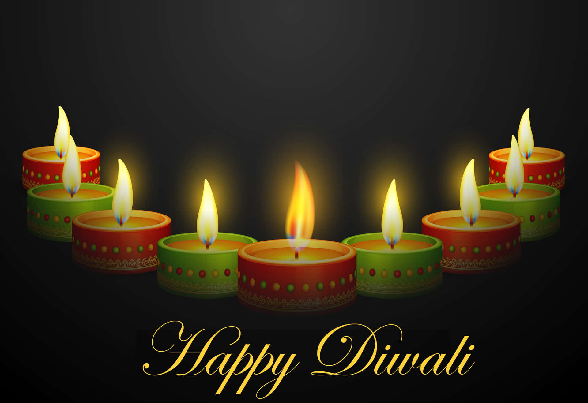Happy Diwali Greetings With Candles