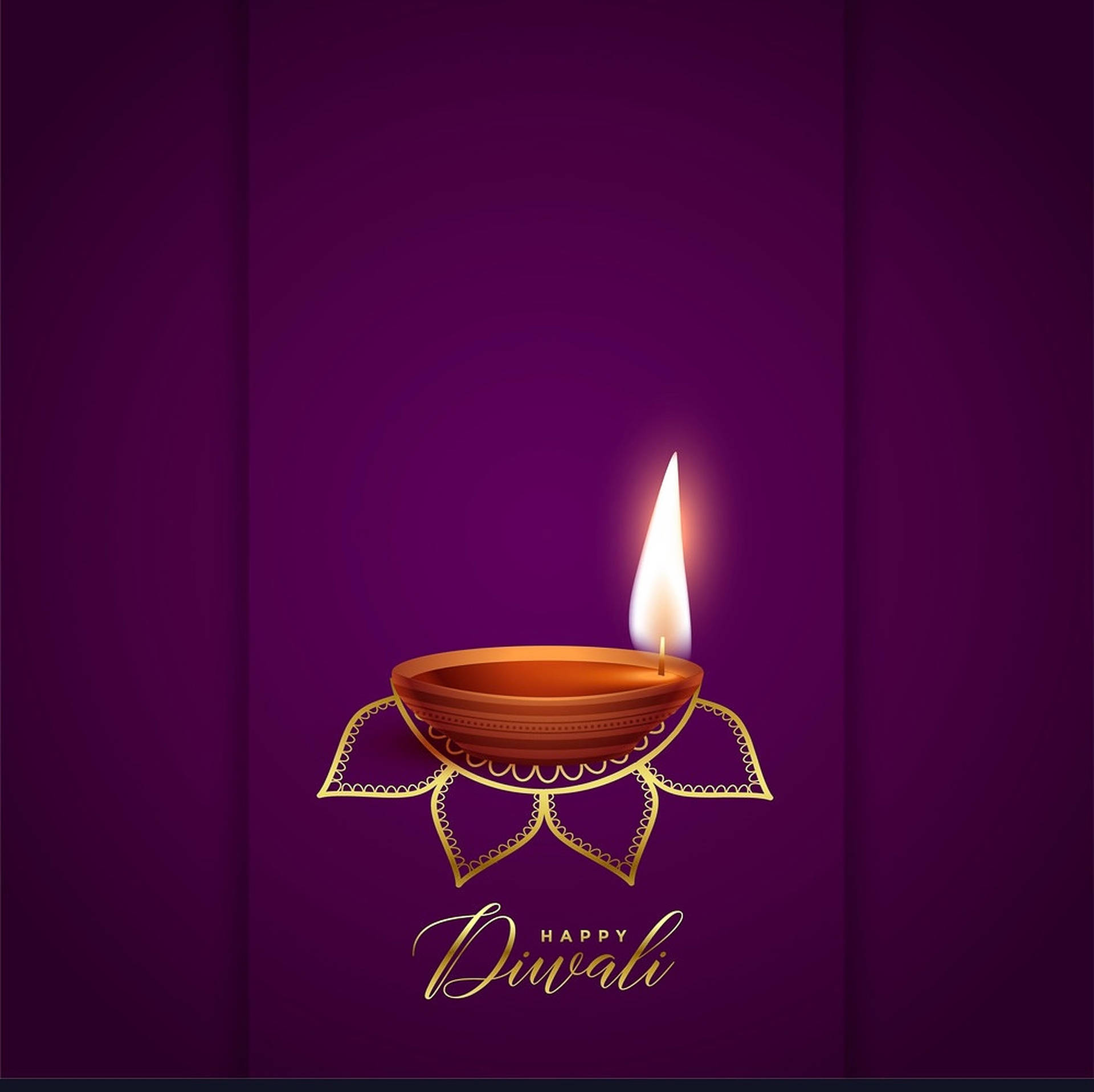 Happy Diwali Purple Art Wallpaper