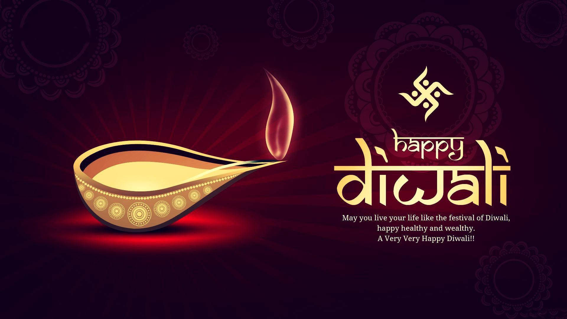 Glædelig Diwali med stiliserede hinduiske bogstaver Wallpaper